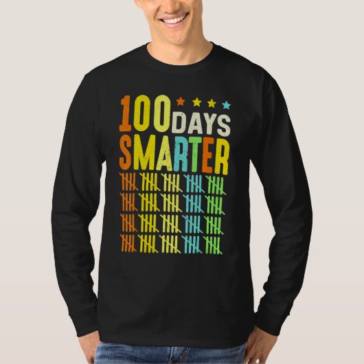 100 Days Smarter Happy 100th Day Of School Student T-shirt (Voorkant)