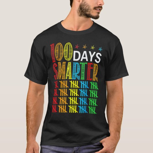 100 Days Smarter Happy 100th Day Of School Student T-shirt (Voorkant)