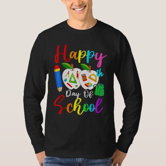 100 Days Smarter Happy 100th Day Of School Student T-shirt (Voorkant)