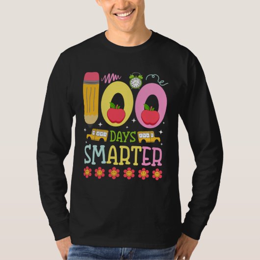 100 Days Smarter Happy 100th Day of School Teacher T-shirt (Voorkant)