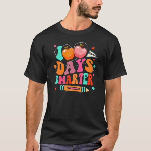100 Days Smarter Happy 100th Day Of School Teacher T-shirt (Voorkant)
