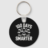 100 Days Smarter Hockey 100th Day Of School Studen Sleutelhanger (Voorkant)