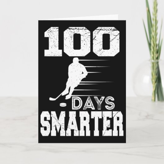 100 Days Smarter Hockey Sports 100th Day Of School Kaart (Voorkant)