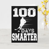 100 Days Smarter Hockey Sports 100th Day Of School Kaart (Gele Bloem)