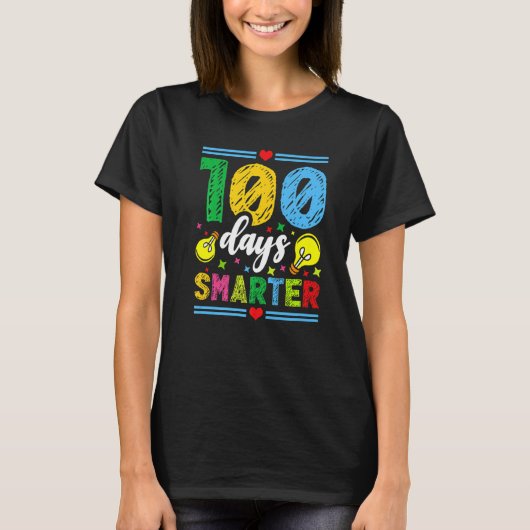 100 Days Smarter Kids 100th School Holiday Chalk C T-shirt (Voorkant)