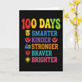 100 Days Smarter Kinder Braver Brighter School Kaart (Gele Bloem)
