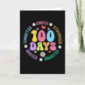 100 Days Smarter Kinder Brighter Cute School Kaart (Voorkant)