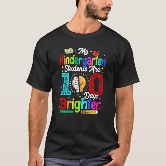100 Days Smarter Kindergarten 100th Day Of School  T-shirt (Voorkant)