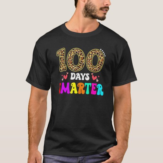 100 Days Smarter Kindergarten 100th Day Of School  T-shirt (Voorkant)
