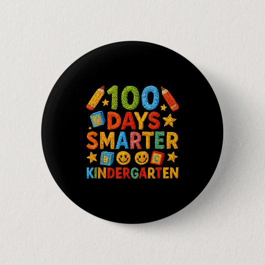 100 Days Smarter Kindergarten Milestone School Ach Ronde Button 5,7 Cm (Voorkant)