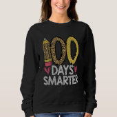 100 Days Smarter Leopard 100th Day Of School Teach Trui (Voorkant)