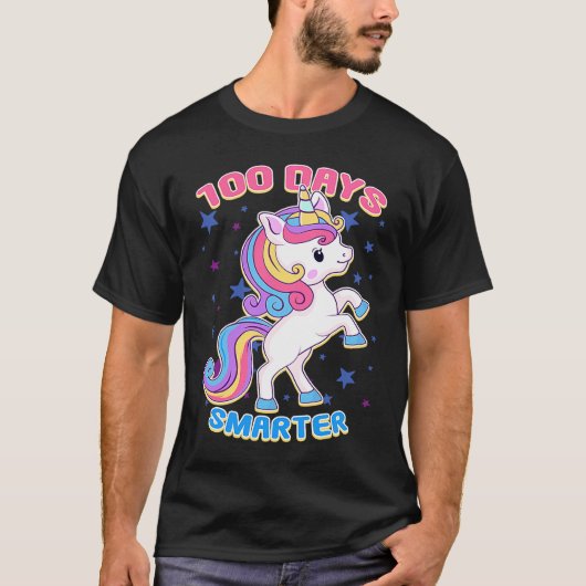 100 Days Smarter Magical Learning Unicorn Student  T-shirt (Voorkant)