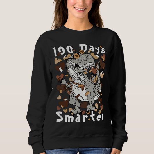 100 Days Smarter Melanin Dinosaur School Black Mel Trui (Voorkant)