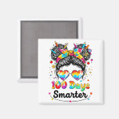 100 Days Smarter Messy Bun 100th Day Of School Gir Magneet (Voorkant / Achterkant)