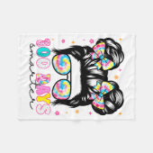 100 Days Smarter Messy Bun Girl 100th Day Of Schoo Fleece Deken (Voorkant (Horizontaal))