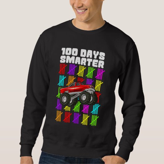 100 Days Smarter Monster Truck Shirt Boy 100th Day (Voorkant)