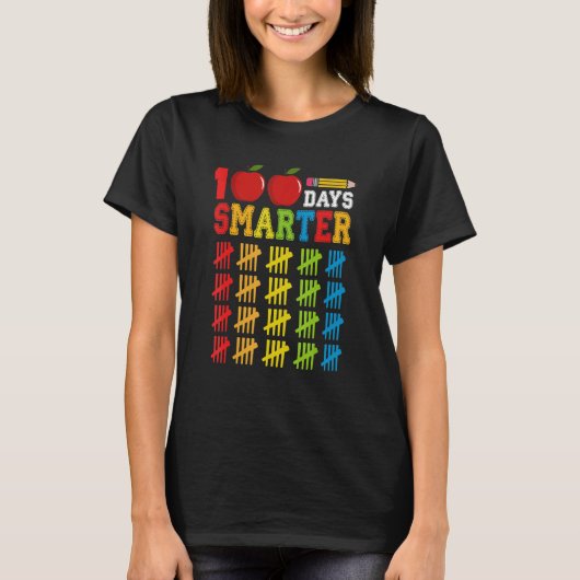 100 Days Smarter of School Back to School Tally Ma T-shirt (Voorkant)