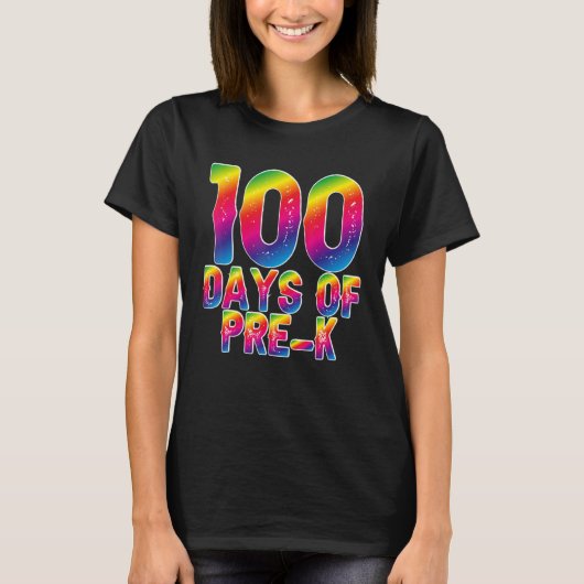 100 Days Smarter Pre-K Happy 100th Day Of School P T-shirt (Voorkant)