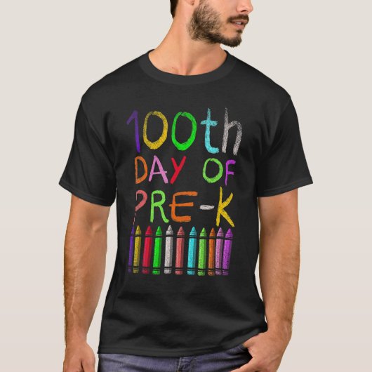 100 Days Smarter Pre-K Happy 100th Day Of School P T-shirt (Voorkant)