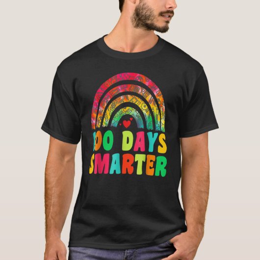 100 Days Smarter Rainbow 100th Day Of School Teach T-shirt (Voorkant)