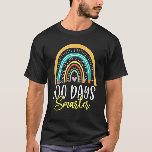 100 Days Smarter Rainbow Shirt Prek Kindergarten T (Voorkant)