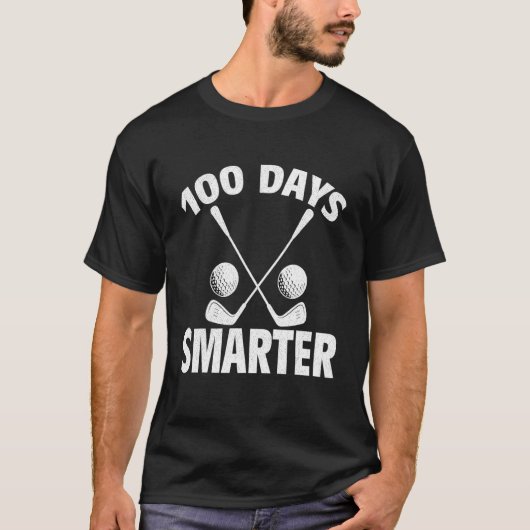 100 Days Smarter School Golf Player Sport Teacher  T-shirt (Voorkant)