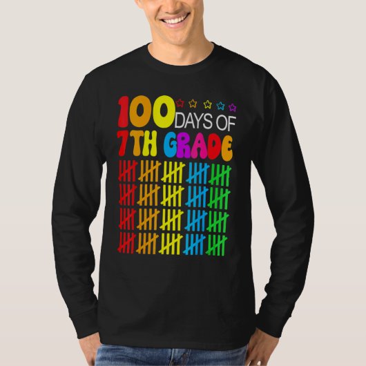 100 Days Smarter Seventh Grade 100th Day Of School T-shirt (Voorkant)