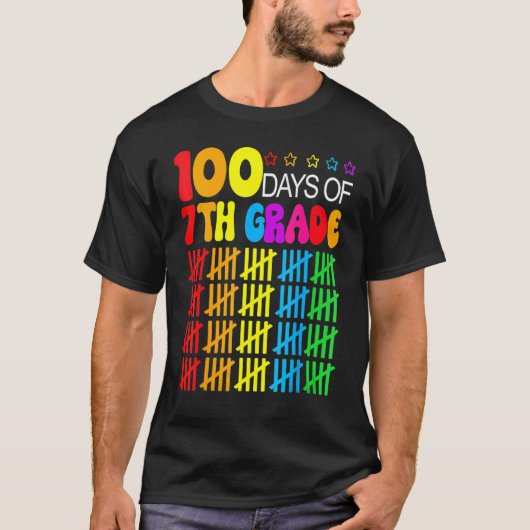 100 Days Smarter Seventh Grade 100th Day Of School T-shirt (Voorkant)