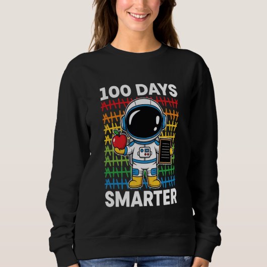 100 Days Smarter Space Astronaut 100th Day School  Trui (Voorkant)