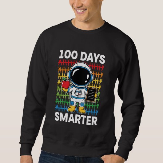100 Days Smarter Space Astronaut 100th Day School  Trui (Voorkant)