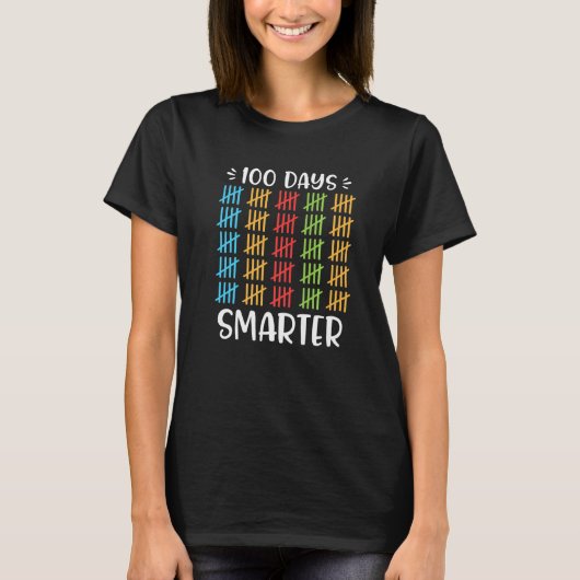 100 Days Smarter T-shirt 100th Day Of School Count (Voorkant)
