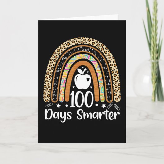 100 Days Smarter Teacher Rainbow Classroom School Kaart (Voorkant)