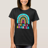 100 Days Smarter Teacher Rainbow Groovy 100th Day T-shirt (Voorkant)
