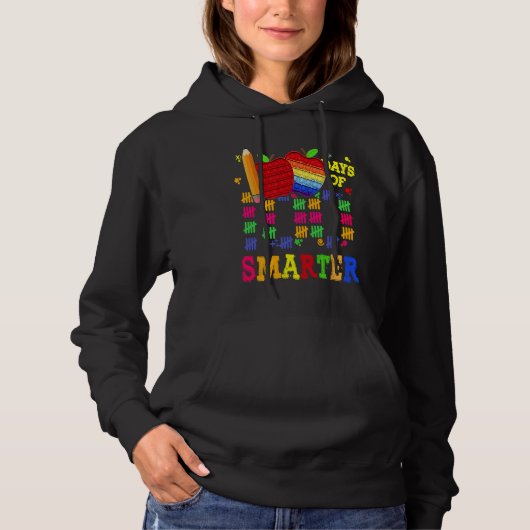 100 Days Smarter Teacher Student Happy 100th Day O Hoodie (Voorkant)