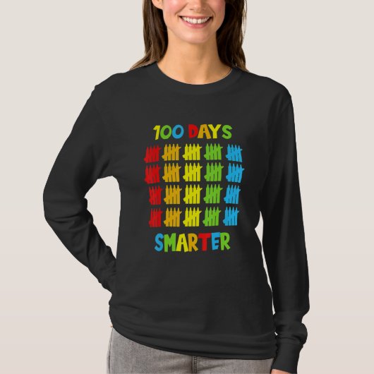 100 Days Smarter Teachers Kids Child 100th Day Of  T-shirt (Voorkant)