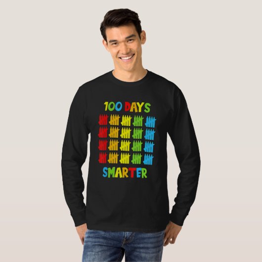 100 Days Smarter Teachers Kids Child 100th Day Of  T-shirt (Voorkant volledig)
