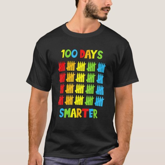 100 Days Smarter Teachers Kids Child 100th Day Of  T-shirt (Voorkant)
