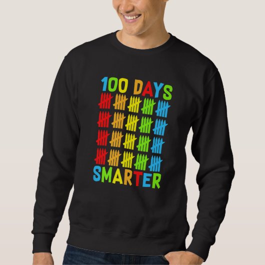 100 Days Smarter Teachers Kids Child Happy 100 Day Trui (Voorkant)