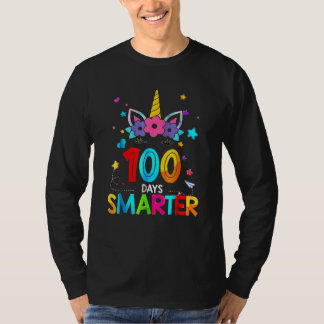 100 Days Smarter Unicorn Girls Teacher 100th Day O T-shirt