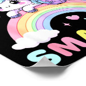 100 Days Smarter Unicorrn 100th Day Of School Kids Poster (Hoek)