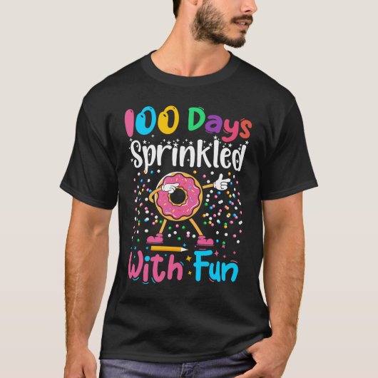 100 Days Sprinkled With Fun 100 Days Of School Tea T-shirt (Voorkant)