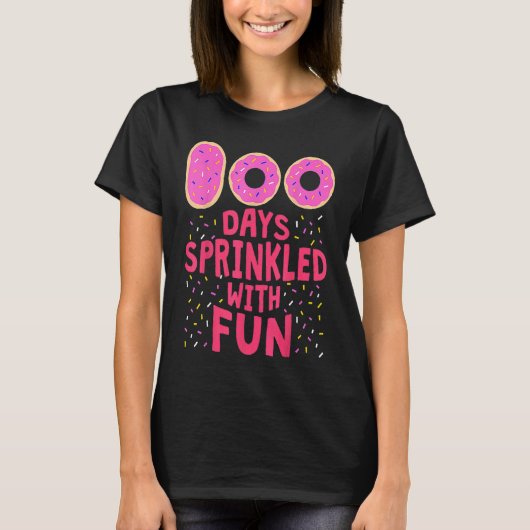 100 Days Sprinkled With Fun 100th Day Cute Donut G T-shirt (Voorkant)