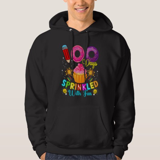 100 Days Sprinkled With Fun Cupcake 100th Day Of S Hoodie (Voorkant)