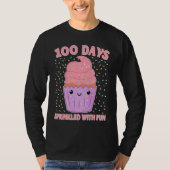 100 Days Sprinkled With Fun Cupcake 100th Day Of S T-shirt (Voorkant)