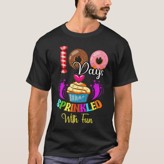 100 Days Sprinkled With Fun Cupcake 100th Day Of S T-shirt (Voorkant)