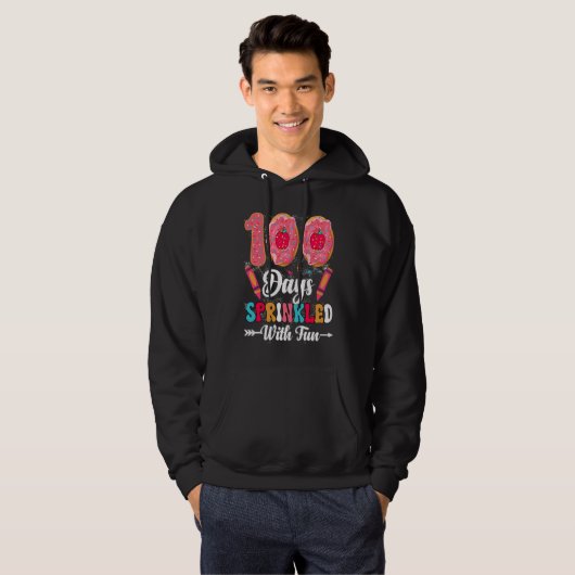 100 Days Sprinkled With Fun  Cut Donuts 100 Days o Hoodie (Voorkant volledig)