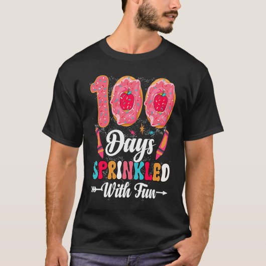 100 Days Sprinkled With Fun Cut Donuts 100 Days o T-shirt (Voorkant)