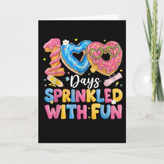 100 Days Sprinkled With Fun Cute Donut Kaart (Voorkant)