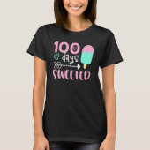 100 Days Sweeter, Girl 100 Days Of School, Ice Cre T-shirt (Voorkant)