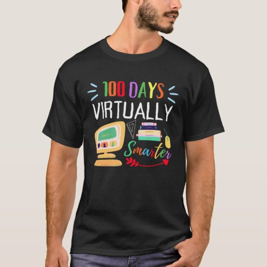 100 Days Virtually Smarter 100th Day Of School Kid T-shirt (Voorkant)